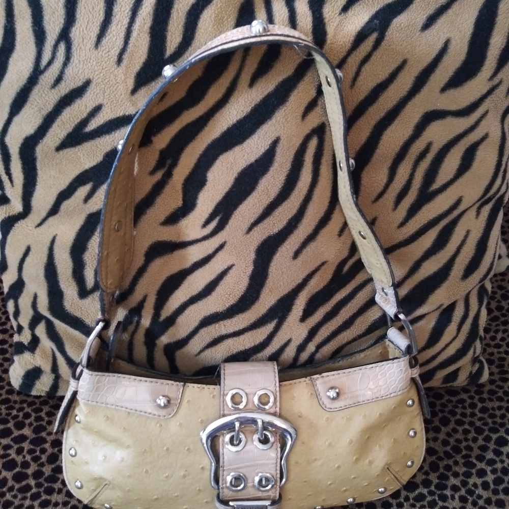 Guess ostrich/alligator leather purse